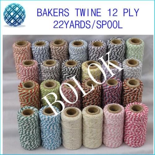 37 kind color Cotton Baker twine 120pcs/lot (22yard/spool) halloween cotton divine twine(100pcs/lot)