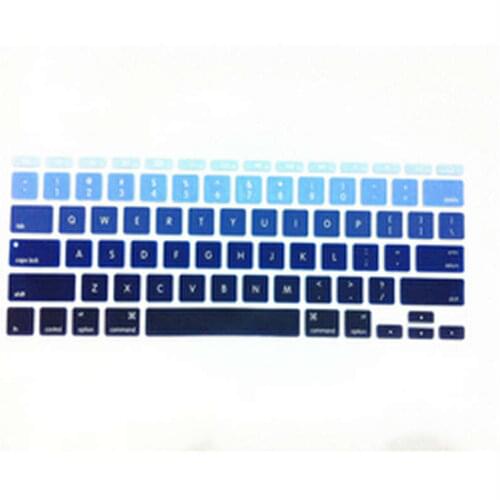 Gradual Blue Rainbow Silicone Laptop keyboard Skin Protector Cover film Guard for Apple Macbook Air 11" 11.6 Inch for Mac Air 11