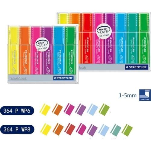 STAEDTLER Textsurfer Classic 4/6/8pcs Color Highlighter Pens Set 364 P WP8 Ink Jet Safe1-5mm Marker Liner Paper Fax Drawing F110