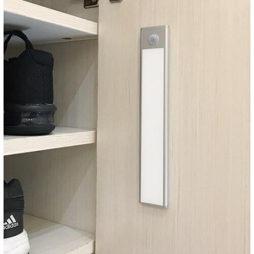 23/40/60CM PIR Motion Sensor LED Under Cabinet Light USB Rechargeable Wardrobe Closet Night Lamp For Kitchen Indoor Wall lamps