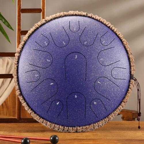13 inch 15 Tones D Key Steel Tongue Drum Tambourines Percussion Instruments Yoga Meditation Beginner Gift Carrying Bag Zen drum