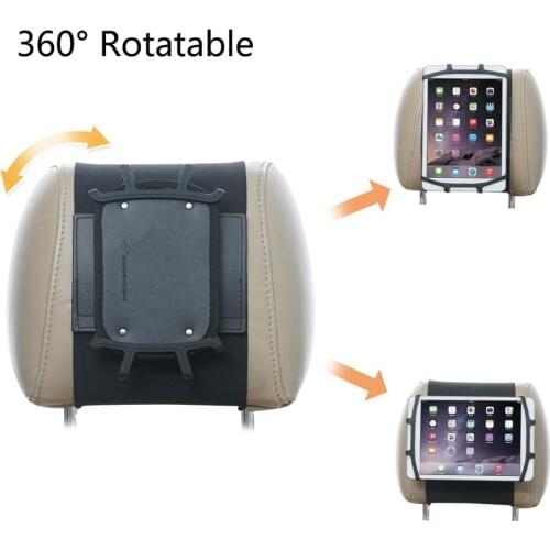 Universal Car Headrest Mount Holder TFY Swivel 360 Degrees Rotatable Car Mount Silicon Holder for 7 - 10 Inch Tablets