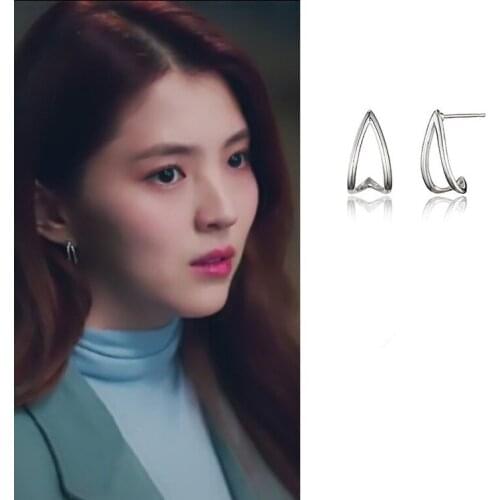 Heart-shaped High quality Kim Hee Ae same Han So Hee Korean dramas Kim Hee Ae The Married Life Star Fashion Earrings for women