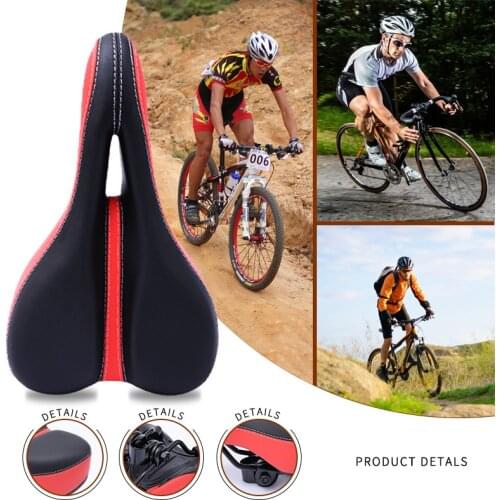 Bike Saddle Silicone Cushion PU Leather Surface Silica mtb hollow Gel Comfortable Cycling Seat Shockproof Bicycle Saddle parts