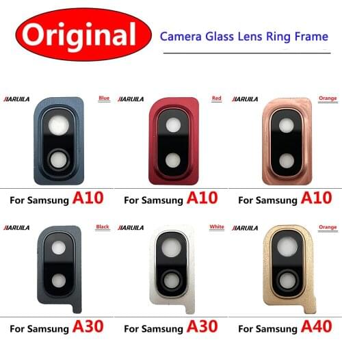 2Pcs/lot Rear Camera Glass Lens Cover Replacement For Samsung A40 A30 A10 Camera Glass Lens With Ring Frame atacado