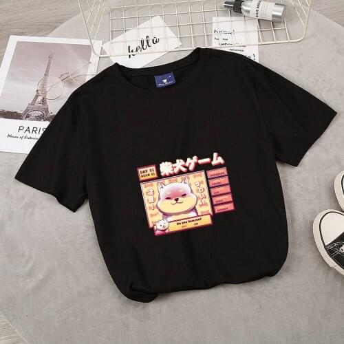 Girls T Shirt Shiba Inu Kawaii Doge Funny Short Sleeve Tees Women Student Creative Tops Tee Pink Cute Aesthetic 12 Colour TShirt