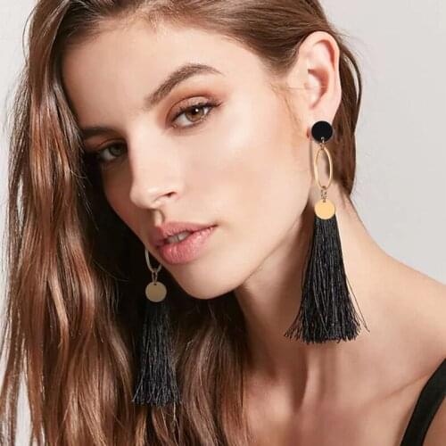 Womens gold jewelry earing rings new European American tasseled earrings 2019