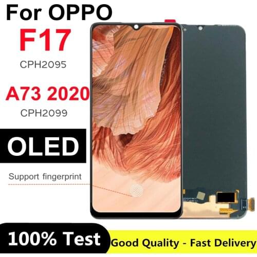 6.44" OLED For OPPO A73 2020 LCD Display Screen Touch Panel Digitizer For Oppo F17 2020 CPH2095/A73 CPH2099 LCD Display