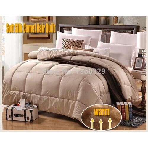 220*240cm Camel Hair Winter Blanket Queen Size Thickening Quilt Double colchas Soft Brushed Printing edredom zara Free Shipping