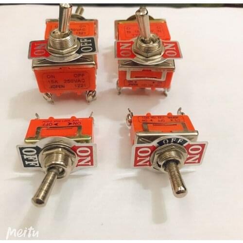1pcs DPDT SPST SPDT AC 250V 15A 2 Pin On/Off 2 3Position Mini Toggle Switch 1021 1121 1321 1322 1122 1221 Orange