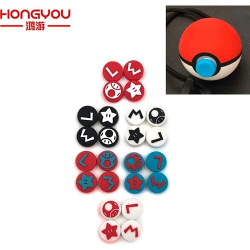 10set Thumb grips Caps For NS Nintend Switch Poke Ball Silicone Non-slip Thumb Grip For Pokeball Analog Thumbstick Cap