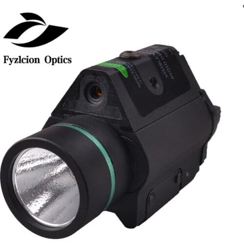 2 in1 Combo CREE Tactical Flashlight Green Sight Combo With Pressure Switch For Pistol Rifle Picatinny Weaver Rail
