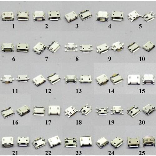 25models each 10pcs Micro usb connector Very common charging port for Lenovo Huawei ZTE Huawei and other brand mobile,tablet GPS