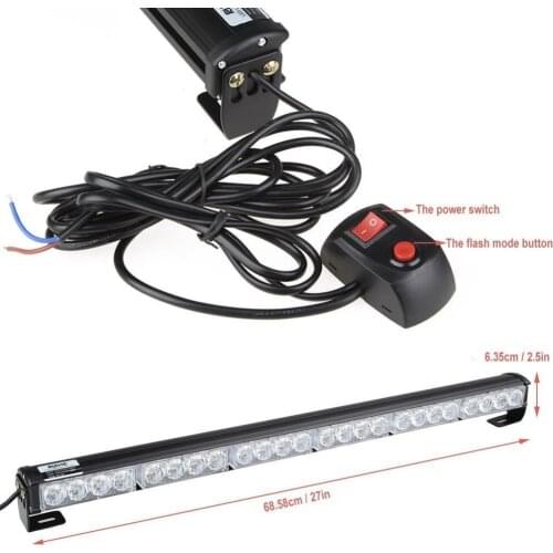 27" 24 Blue LED Car Off-Road Emergency Beacon Traffic Advisor Strobe Flash Light