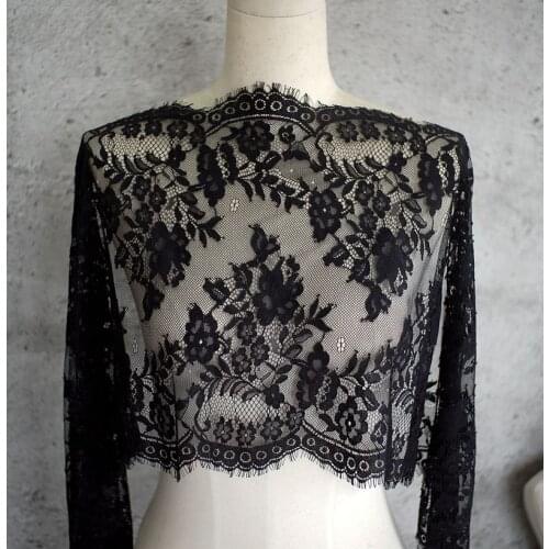 3Meters 25cm Wide Black Eyelash Lace Trim Underwear Bra Trimmings DIY Craft Sewing Lace Fabrics Dress Making Materials