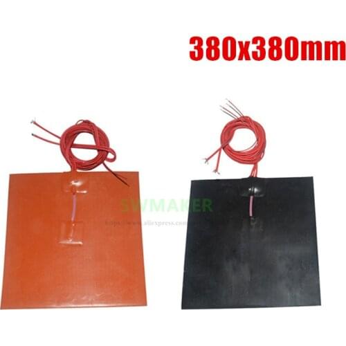 380x380mm 800W 1300W 3D Printer Heat Bed Silicone Rubber Heater 380*380mm Electric Heating Pad