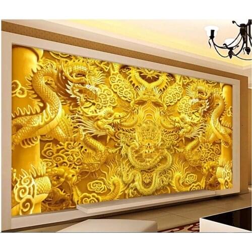 Custom photo 3d Modern wallpaper Chinese gold distinguished dragon Home decor living room 3d wall murals wallpaper for walls 3 d