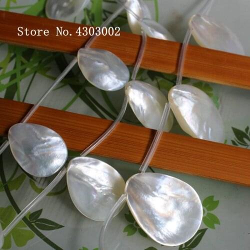 50pcs/lot Wholesale Natural White Pear Mother of Pearl shell for DIY Jewelry Natural Drop MOP Pearl shell Beads