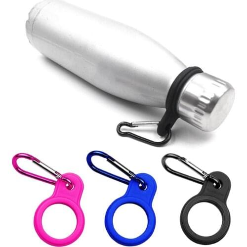 6Pcs Silicone Water Bottle Carrier Hiking Bottle Holder Clip Hook with Carabiner for Bike Camping Traveling Outdoor Activities