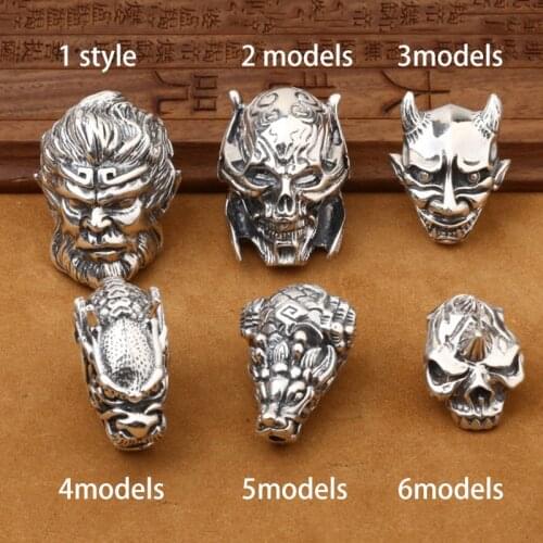 S925 Sterling Thai Silver Monkey King Three-way Dragon Buddha Head Xingyue Bodhi Accessories Wholesale Bulk Jewelry Making Kit
