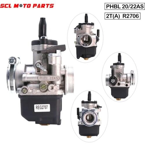 ALconstar-20mm 22mm Motorcycle Carburetor PHBL 20AS/22AS 2T(A) R2706/R2707 For 50-250cc Tiger Cub Biland 250 Twin Kart Engine