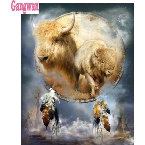 Needlework Diamond Painting Highland cattle diamond Embroidery All Drill Rhinestone Mosaic Picture by numbers hobby gift custom