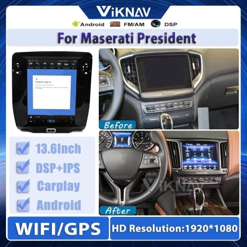Android car radio multimedia player for President of Maserati Audio Stereo receiver Video Radio GPS navigation DVD