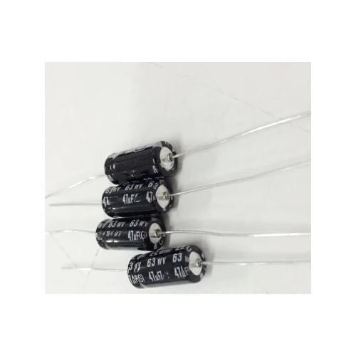 Free shipping 50pcs 63v 47uf Axial Electrolytic Capacitor
