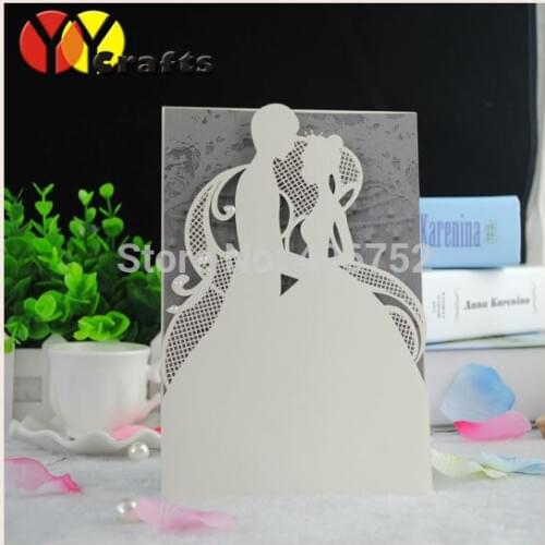 Free logo size customizable couple design laser cut unique wedding invitation cards models