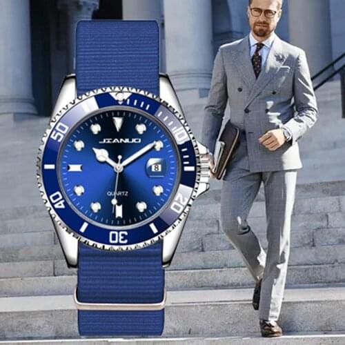 2021 New Top Brand Luxury Fashion Diver Watch Men Nylon Belt Date Clock Sport Watches Mens Quartz Wristwatch Relogio Masculino