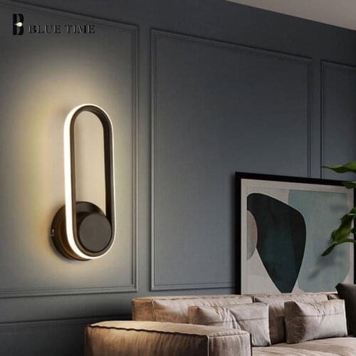 Black&White Modern Led Home Sconce Wall Lamp For Bedroom Bedside Light Living room Dining room Lustre Metal Wall Light Fixtures