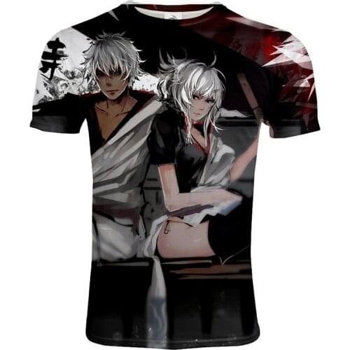 2021 Fashion Gintama 3D Printed T-shirt Mens Casual O-Neck Short Sleeve Streetwear T Shirts Spring Summer Hip Hop Tees