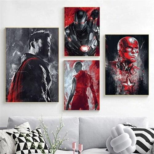 Classic Captain America Paintings Marvel Avengers Superhero Canvas Painting Print Wall Art Home Decor Poster for Bedroom