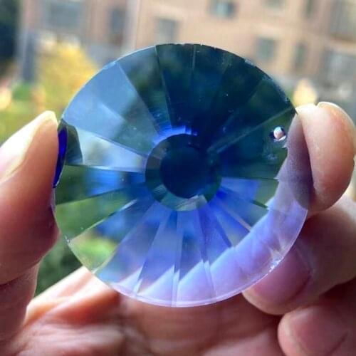 40MM UFO Shaped Blue Crystal Chandelier Prism 1Hole Suncatcher DIY Jewelry Crafts Home Ornament Decorative Gifts Lamp Part