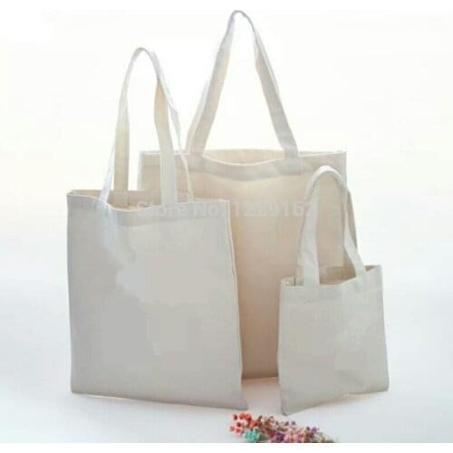 Reusable Cotton Canvas Shoulder Bag Eco Shopping Tote blank canvas shopping bag for DIY painting promotional gift bag