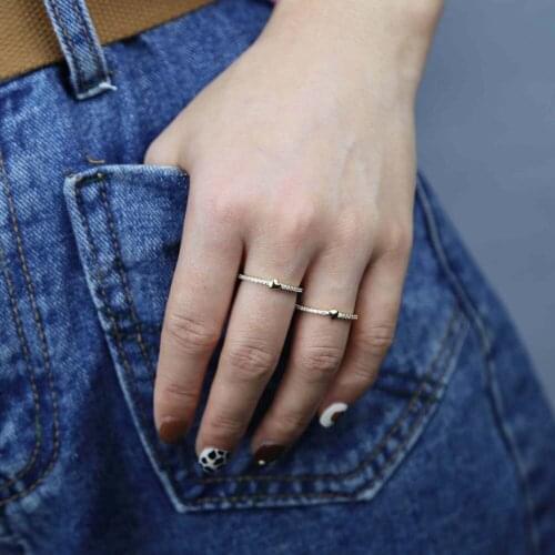 Trendy Simple 100% 925 Sterling Silver Ring Heart Shaped Minimal Daily Ring Valentins Day Gift for Women Girls Finger Jewelry