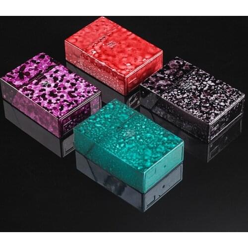 4pcs/lot Marble Multi Color Top Flip Open Plastic Cigarette Case Pack Holders For 83s Cigarettes