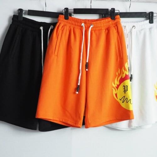 Palm Angel Men and Women Couples Flame Pattern Smiley Casual Fashion Beach Shorts