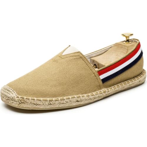 2021 Summer New Linen Mens Casual Shoes Handmade Weaving Fisherman Shoes Fashion Casual Flat Espadrilles Driving Shoes Big Size