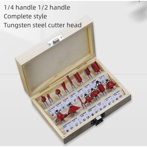 15pcs/set Woodworking Milling Cutters Machine Set Router Bits for Wood Carbide Mill Woodworking Engraving Milling Cuttings Tools
