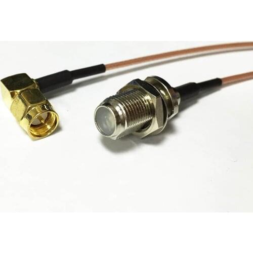 New SMA Male Plug Right Angle RA Switch F Female Jack Connector RG178 Pigtail cable 15CM 6" Wholesale