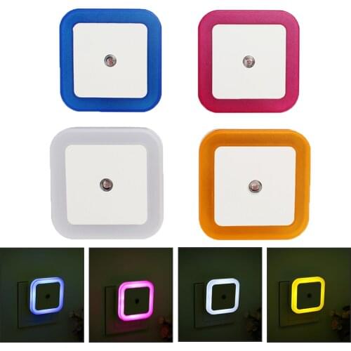 New LED Sensor Night Light EU US Plug Mini Square Night Lights For Baby Room Bedroom Corridor Lamp