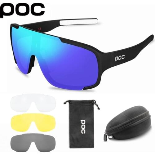 4 Lenses POC ASPIRE Cycling Sunglasses MTB Polarized Outdoor Sports Glasses Men Women Road Bike Eyewear TR90 Bicycle Goggles
