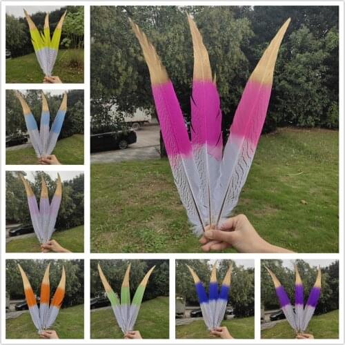 Wholesale 100pcs Beautiful Natural Silver Pheasant Feathers 65-70cm/26-28inches Stage Performances Decoration