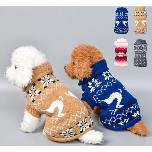 4 Colors Pet Dog Autumn Winter Warm Soft Classics Casual Vest Sweater Christmas Clothes For Small Medium Puppy Dogs Size XS-L