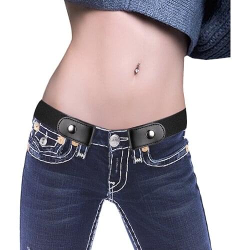 Outdoor Lazy Waist Belt Women Men Buckle-Free Elastic Invisible Leather Belts Waistband Apparel Accessories For Jeans Pants