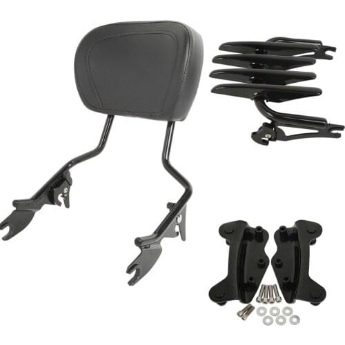 Motorcycle Backrest Sissy Bar Stealth Luggage Rack Dock Hardware For Harley Touring 09-13 chrome/black