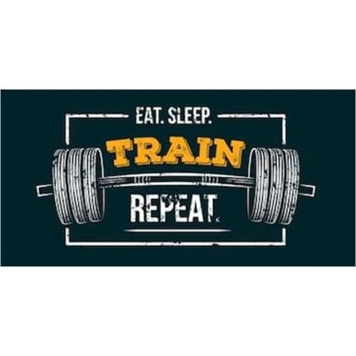New Novelty Eat Sleep Train Repeat Gym Towel Funny Motivational Quote Fitness Sports Bathroom Towel Adult Grunge Bodybuild Gifts