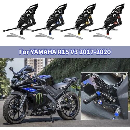 Adjustable Rider Motorcycle Footrest Rearset Rear Set Footpeg Foot Rest For Yamaha YZF-R15 YZFR15 V3 2017 2018 2019 2020 YZF R15
