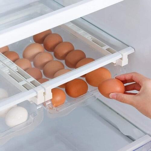 Adjustable Space Saver Drawer Refrigerator Egg Storage Box Food Container Holder